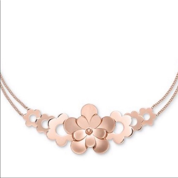 NWT MICHAEL KORS FULL BLOOM NECKLACE/HOOP EARRINGS - Picture 2 of 7